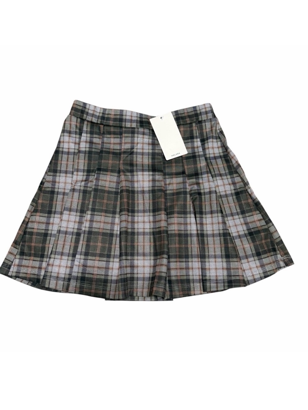 NWT Halara High Waisted‎ 2-in-1 Pleated Mini Skirt | Green Plaid | Size Small